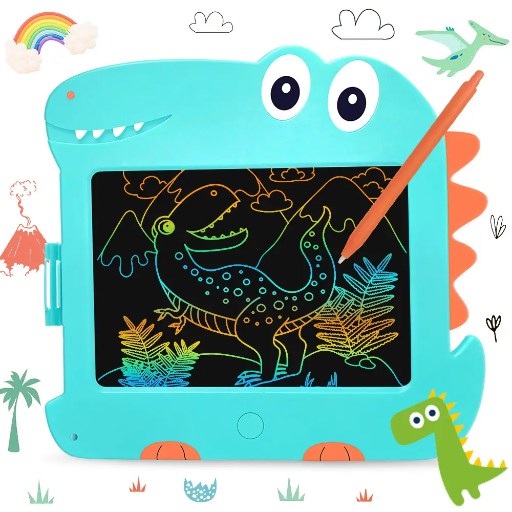 2023 New Design Dinosaur Cartoon High Bright Colorful Game Children's Digital Drawing Board LCD Writing Tablet Pad For Kids