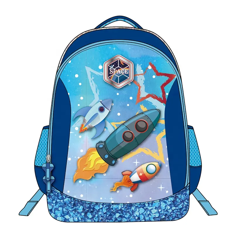 Mochila escolar, mochila espacial, Juego de bolsas de almuerzo para niños, mochila escolar impermeable personalizada con estampado de dibujos animados 2024