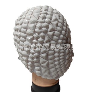 Masque en résine de perles blanches pour cosplay, fête, style amusant, coiffe décorative DIY - Product Image 5