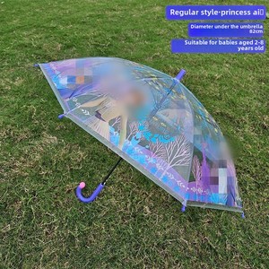 <span class=keywords><strong>Parapluie</strong></span> transparent de dessin animé mignon pour enfants avec longue poignée sans danger pour l'école primaire et la maternelle pour bébés - Product Image 6