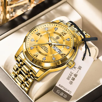 Montre Sport à Quartz pour Homme BINBOND 7169 Originale Étanche en Acier Inoxydable Lumineuse avec Cadran Jour/Date et Anneau Tendance en Plastique Platine