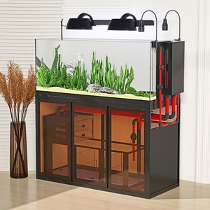 Industrial Style Aquascape <strong>Aquarium</strong> Side Overflow Sump Filter Tank Low Maintenance Rectangular for Living Open View <strong>River</strong> Stream - Product Image 4