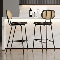 Chaise de bar en rotin de designer chinois avec tabouret arrière café décontracté chaise de réception de bar vintage