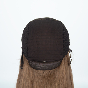 Perruque juive haut de gamme en cheveux européens avec dessus en dentelle, couleur marron avec mèches caramel, perruque frontale en dentelle avec doublure en soie pour femmes souffrant de perte de cheveux - Product Image 4