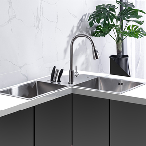 <span class=keywords><strong>Évier</strong></span> de <span class=keywords><strong>cuisine</strong></span> en acier inoxydable à montage en surface, <span class=keywords><strong>évier</strong></span> d'angle en forme de papillon, fait à la main, avec <span class=keywords><strong>étagère</strong></span> à couteaux - Product Image 3