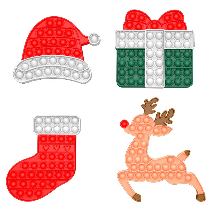 Новое поступление, Рождественский пуш-Поппер, Пузырьковые игрушки, фиджет-кубики, пуш-Поппер, развивающие игрушки для рождества, популярные игрушки