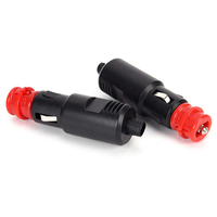 Connecteur de prise allume-cigare de voiture mâle 12V avec fusible LED rouge noir