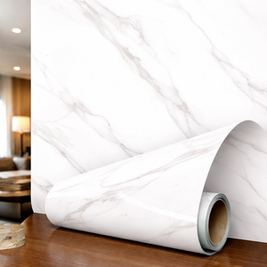 Stiker Dinding PVC Motif Marmer, Tekstur 3D dan Tahan Air untuk Dekorasi Hotel - Product Image 1