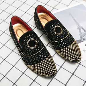 European High-end Rhinestone Shoes <b>Men's</b> Leather Match Color Fashion Brand Business Casual <b>Dress</b> Party Slip-on <b>Men</b> Formal Shoes - Product Image 5