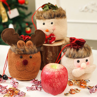 Nouveaux sacs cadeaux de Noël, sacs à bonbons, sacs cadeaux de Noël style jute à thème Père Noël, décorations de Noël, pochettes cadeaux