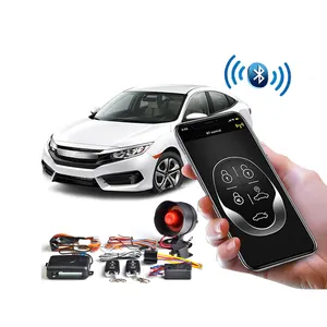 Alarme de segurança universal para carro, sistema de alarme automático contra roubo, aplicativo de telefone com controle remoto BT, fechadura com chave para porta, entrada sem chave
