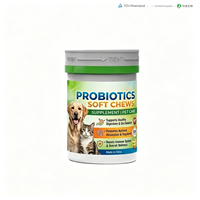 Probiotiques pour chiens et chats adultes, comprimés à mâcher souples, prébiotiques, santé digestive, multivitamines, 100% naturel, absorption rapide