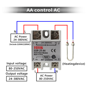SSR-10AA FCGK 25AA 40AA 50AA 60AA 75AA 80AA 90AA 100AA 120AA Однофазное твердотельное реле, регулятор переменного тока Din-рейка - Product Image 6