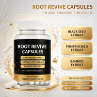 Kapsul Root Revive OEM ODM dengan Ekstrak Biji Hitam, Biji Labu, dan Bambu, Suplemen Label Pribadi 60 Kapsul