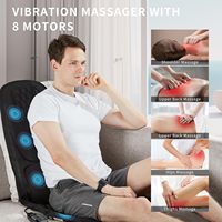 Masseur dorsal vibrant avec chaleur, coussin de siège massant, soutien lombaire 3D, 8 moteurs vibrants, soulagement de la douleur corporelle complète, cadeau Chine