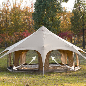 Tente de safari <span class=keywords><strong>en</strong></span> toile de coton imperméable, grande tente cloche pour 8 personnes, idéale pour le glamping <span class=keywords><strong>en</strong></span> plein air, les hôtels et les séjours de glamping - Product Image 4