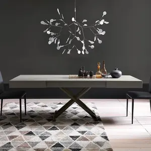 X şekli tasarım katlanır masalar yemek odası mobilyası modern yemek masası uzatılabilir ayarlanabilir kahve yemek masası yemek masası