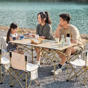 <span class=keywords><strong>Set</strong></span> Completo di Tavolo Pieghevole e Sedie per Campeggio, Attrezzatura da Picnic con Tavolo Arrotolabile - Product Image 4