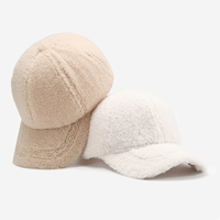 Casquette de baseball en polaire Teddy unie et moelleuse, style mode, pour femme, chaude, hiver, à visière incurvée, pour usage quotidien en extérieur, vente en gros