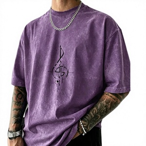 T-shirt Homme Oversize en Jersey 100% Coton Délavé au Sable, Style Vintage Usé, Manches Courtes, Col Rond, Streetwear - Product Image 1