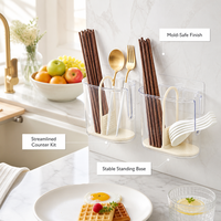 Support mural portable et méthodique en plastique pour baguettes, boîte de rangement de vaisselle de qualité alimentaire avec drainage pour cuisine domestique