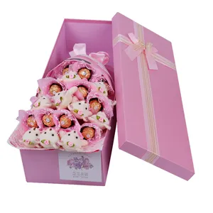 Bouquet de fleurs en carton personnalisé, boîte cadeau en papier pour mariage, 50 pièces