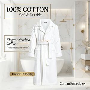 <span class=keywords><strong>Accappatoio</strong></span> di Lusso con Bordi a Contrasto in 100% Cotone Egiziano, Morbido e Assorbente, con Colletto a Risvolto, per <span class=keywords><strong>Uomo</strong></span> e Donna - Product Image 5