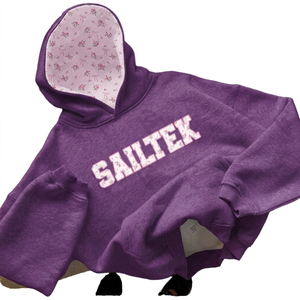 Sudadera con Capucha Extra Grande Casual para Mujer Sailtek, Color Gris con Estampado Frontal, Largo Regular, Algodón, para Otoño e Invierno - Product Image 5