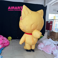 Costume de chat de dessin animé gonflable en tissu en peluche ultra-court pour l'activité de spectacle adulte