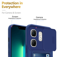 Porte-carte fenêtre coulissante caméra Protection coque de téléphone étui à lanière pour Infinix Hot 50i/Smart 9 couverture arrière en TPU souple