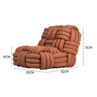 Fauteuil inclinable individuel de luxe d'inspiration italienne, structure en bois massif, revêtement en cuir – Design tressé élégant pour salon