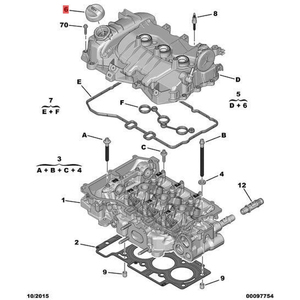 OE 9806820880 coperchio della testata tappo guarnizione per <span class=keywords><strong>Peugeot</strong></span> <span class=keywords><strong>208</strong></span> 2008 <span class=keywords><strong>1</strong></span>.2 <span class=keywords><strong>1</strong></span>.4 <span class=keywords><strong>1</strong></span>.6VTi THP HDi 2013 per 2018 nuova 9811067580 - Product Image 2