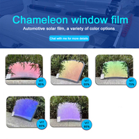 Film solaire caméléon pour fenêtres, protection UV, VLT 20% 60% 70%, changement de couleur bleu-violet, anti-rayures, matériau PET, 1,52*30M