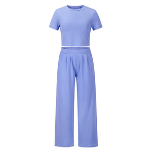 Completo Casual da <span class=keywords><strong>Donna</strong></span> <span class=keywords><strong>Taglie</strong></span> Forti - Set da 2 Pezzi Sexy in Morbido Cotone, <span class=keywords><strong>Abbigliamento</strong></span> Disponibile all'Ingrosso con Motivo Stampato, Novità Estate 2023 - Product Image 1