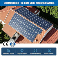 Kit complet de montage solaire pour toiture en tuiles, crochets et rails durables en acier inoxydable pour l'installation de panneaux photovoltaïques résidentiels