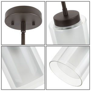 תעשייתי אמריקאי מטבח מנורת ברזל זכוכית תליון אור גוף תליית תקרה יחיד עבור שולחן האוכל - Product Image 6