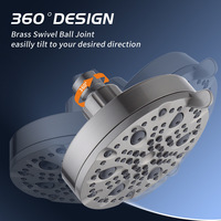 Ensemble de douche pluie encastré OEM personnalisé de 5 pouces, en ABS nickel brossé, certifié CUPC, 1,75 GPM, multifonction, style américain, circulaire