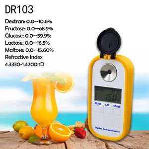 DR-103 otomatik el refraktometre taşınabilir dijital refraktometreler için dekstran fruktoz glikoz laktoz maltoz test
