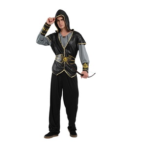 Commercio all'ingrosso della fabbrica degli uomini del partito che si veste eroe mascherato di lusso con la parte superiore/pantaloni/mantello/copricapo/maschera per gli occhi/cintura - Product Image 3