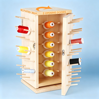 129 bobines (DIY) 360 °   Porte-fils rotatif en bois avec double porte pour la couture et le tressage de cheveux