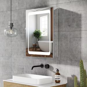 Gabinete <span class=keywords><strong>de</strong></span> <span class=keywords><strong>Espejo</strong></span> LED para Baño, Gabinete <span class=keywords><strong>de</strong></span> <span class=keywords><strong>Espejo</strong></span> <span class=keywords><strong>de</strong></span> Acero Inoxidable para Almacenamiento en Pared, Puerta Individual - Product Image 1