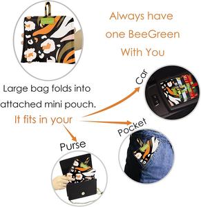 Sac de courses RPET à motif artistique, écologique, réutilisable, pliable, personnalisable, durable, design plat pour le stockage en supermarché - Product Image 4