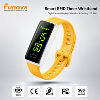 Gelang Silikon RFID Pintar Tipe Jam Tangan yang Dapat Disesuaikan dengan Timer LED untuk Pusat Permainan Arcade