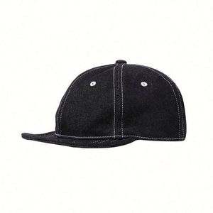 Vintage Duck Tongue Soft Top Baseball Cap Denim Soft Short Brim Solid Color Baseball Cap <b>Hats</b> - Product Image 2