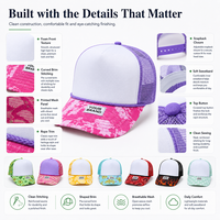 Casquette Trucker en Mousse Premium Bicolore avec Logo Personnalisé pour la Mode Streetwear et Casquette en Maille Respirante avec Bordure en Corde