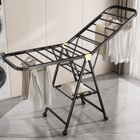 Séchoir à vêtements sur pied pliable renforcé épaissi Aucune installation requise pour l'intérieur et l'extérieur pour la cage de stockage