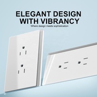 Design de luxe fabriqué en usine en Chine, grande planche ultra mince, alimentation électrique standard sud-américaine, prise murale double 2 groupes