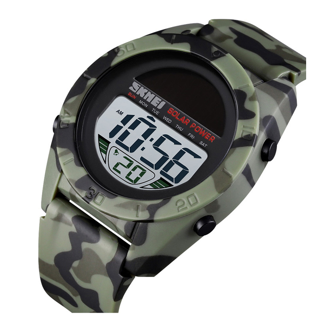 Kinggard Fashion Design Stainless Steel Strap Alarm Clock Luminous Solar Watch 36-40mm Screen Waterproof 11-30 Days Battery Life