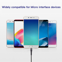 Kabel Data USB Micro Nylon 3A Berkualitas Tinggi untuk Pengisian Cepat Ponsel dan Power Bank Grosir