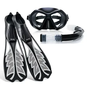 10%off Wave Custom Wholesale Adult Professional Scuba Fins Diving Silicone Snorkel Mask Set